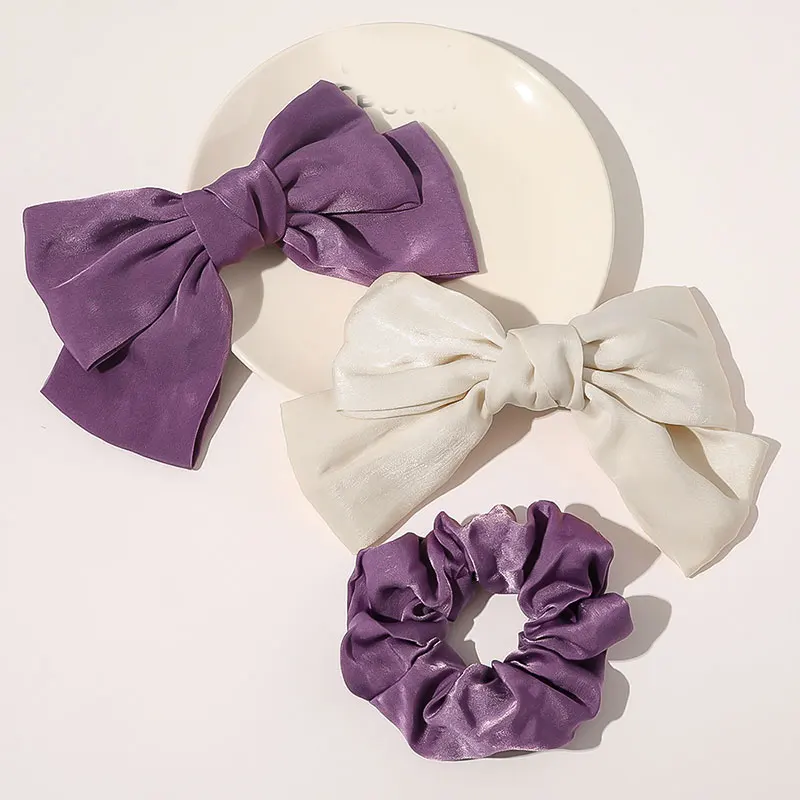 Женские винтажные однотонные атласные резинки набор лент двухслойный обруч для