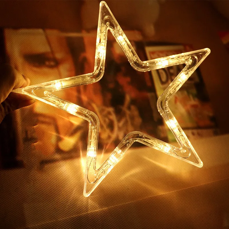 Рождественские украшения для дома гирлянда занавеска со звездами улицы вечерние