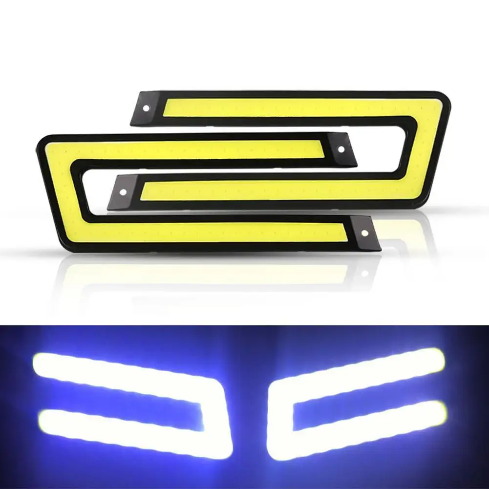 

1pair Car Styling COB LED DRL Daytime Running Light Auto DC 12V Bright LED DRL External Light for Car Driving Fog Lamp
