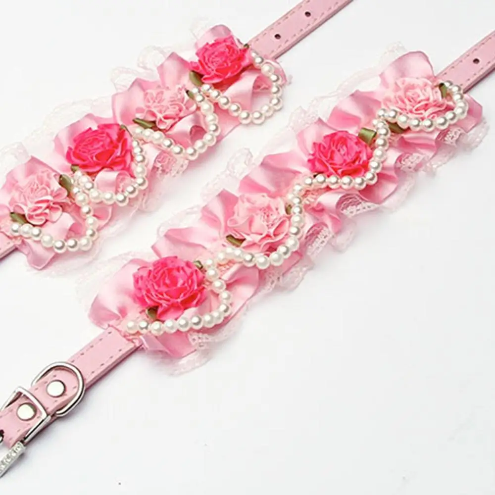 Ошейник кружево для собак и кошек 1 шт. цветок роза ошейник модные ошейники из