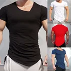 Быстросохнущая спортивная рубашка ZOGAA, Мужская облегающая компрессионная футболка с коротким рукавом и круглым вырезом, мужские футболки для бега, спортивная одежда для тренировок в зале, 5 цветов