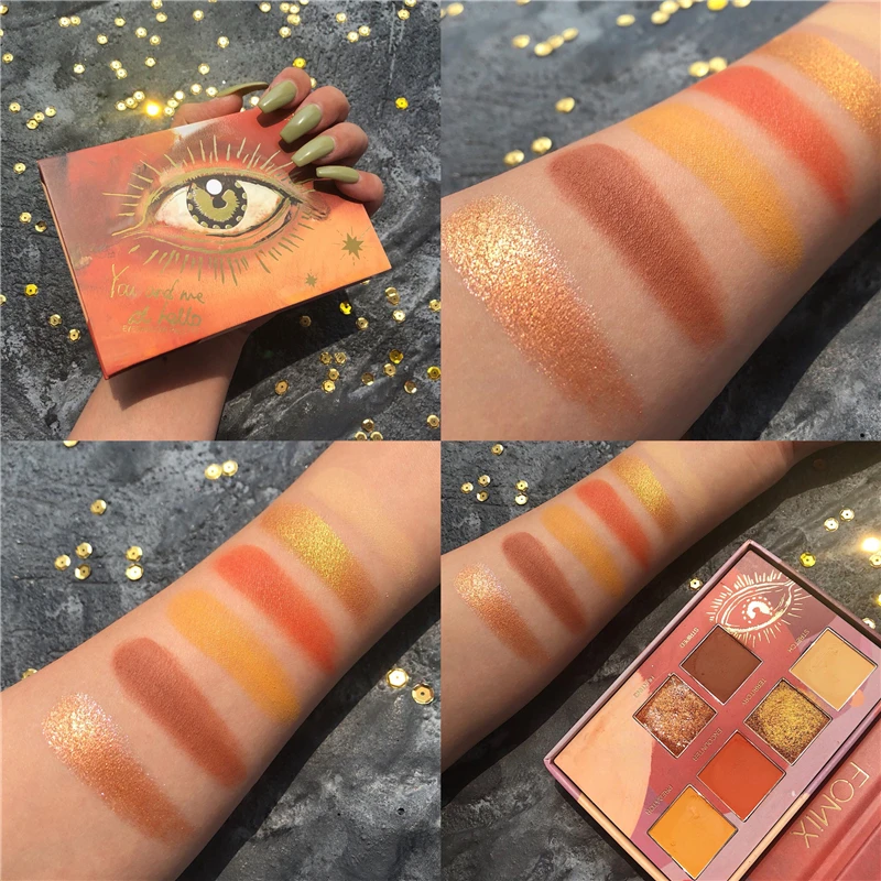 6 цветов мерцающие матовые тени для век Палитра блестящие металлические алмазные