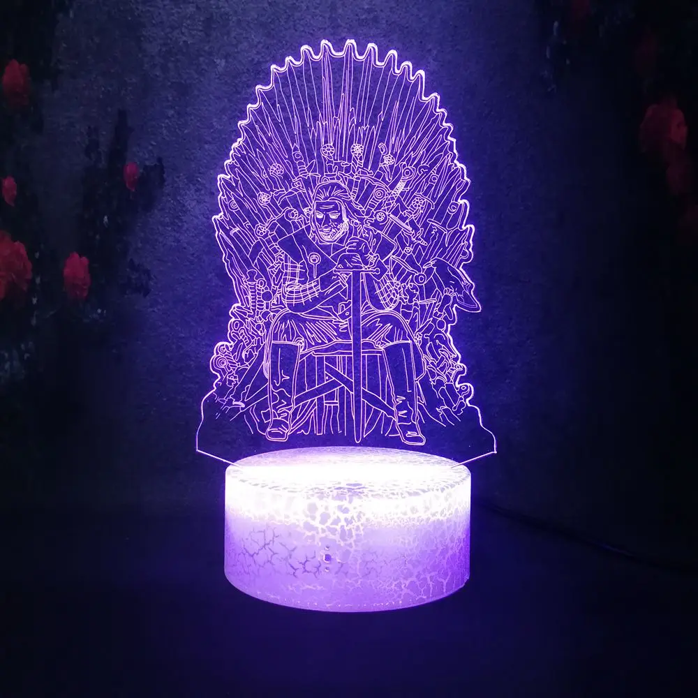 Игра престолов Песнь Льда и Огня Ed Старк Форма 3D светодиодный Декор для семьи