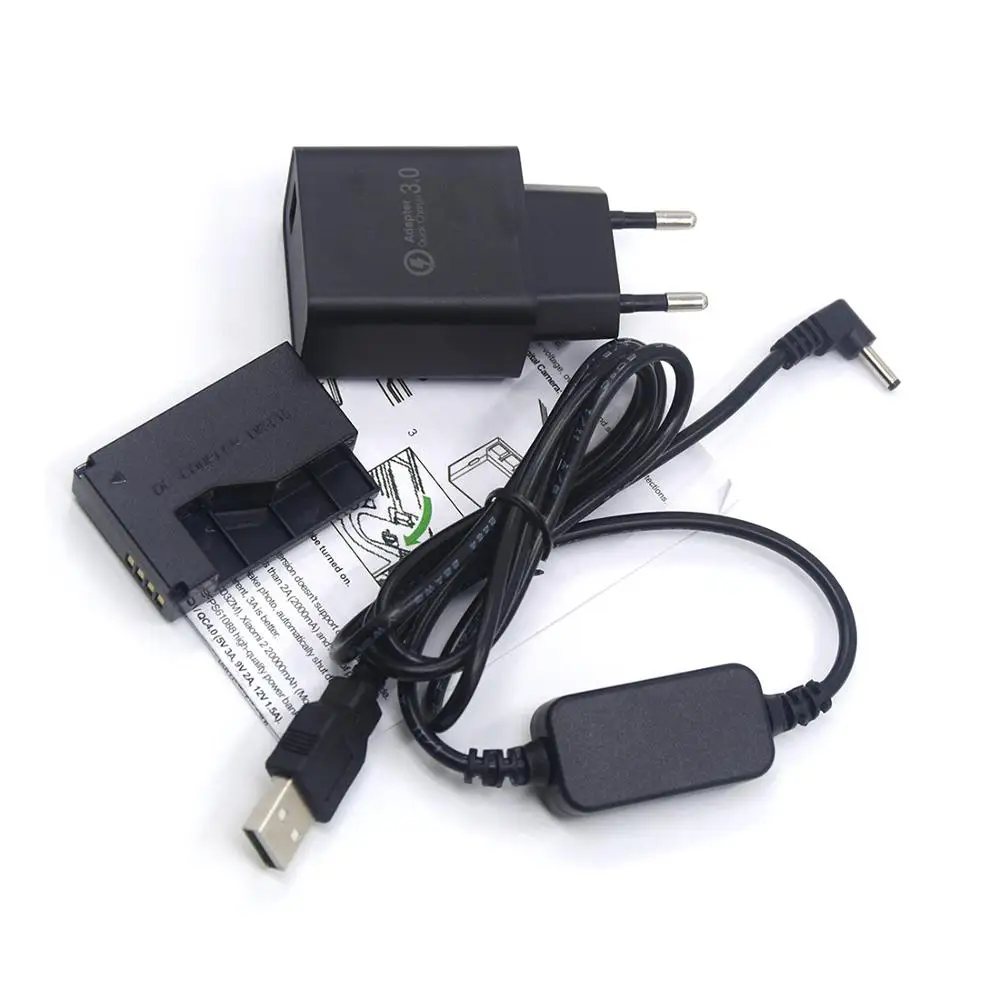 

USB-зарядное устройство QC3.0 + USB-кабель для телефона + USB-соединитель для вспышки телефона для Canon EOS 100D Kiss x7 Rebel SL1 SX70HS