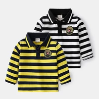 kids clothing boys tops 2021 spring autumn new childrens striped long sleeved tops boys comfortable casual lapel bottoming shirt