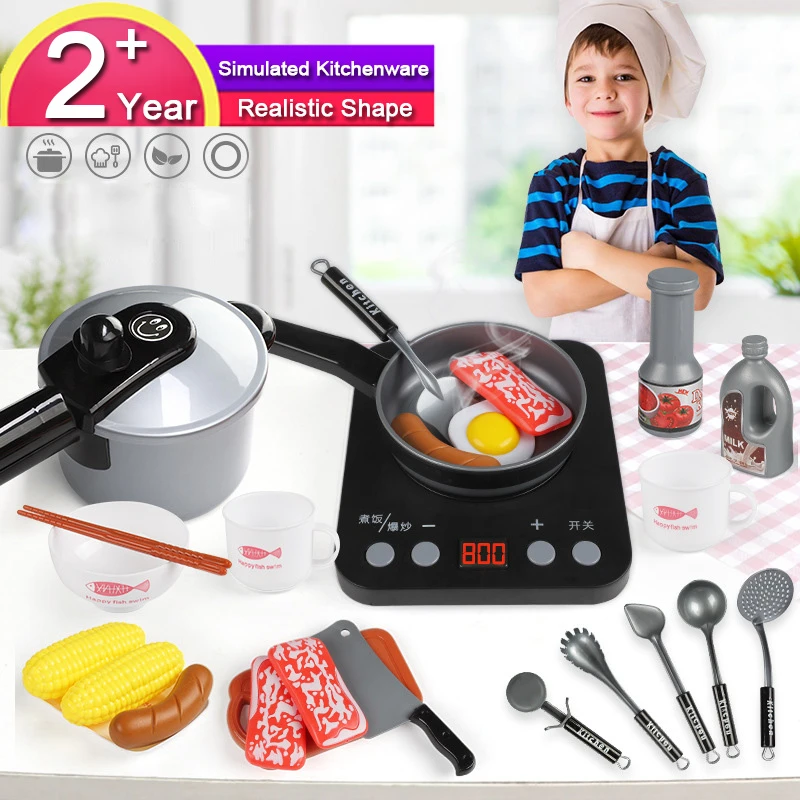 

24pcs/set Children Miniature Kitchen Toys Set Pretend Play Game Simulation Food Cookware Pot Pan Cooking Utensils Kids Gift