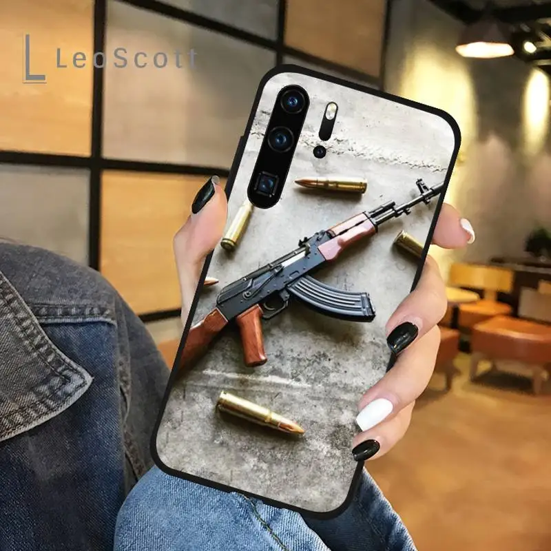 

Guns AK-47 Cool Phone Case For Huawei honor Mate P 9 10 20 30 40 Pro 10i 7 8 a x Lite nova 5t