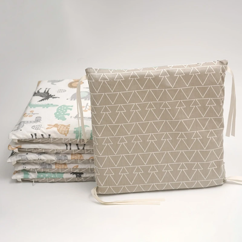 

6 Pcs Baby Soft Cotton Crib Bumper Newborn Bed Cot Protector Pillows Cushion Mat 54DF