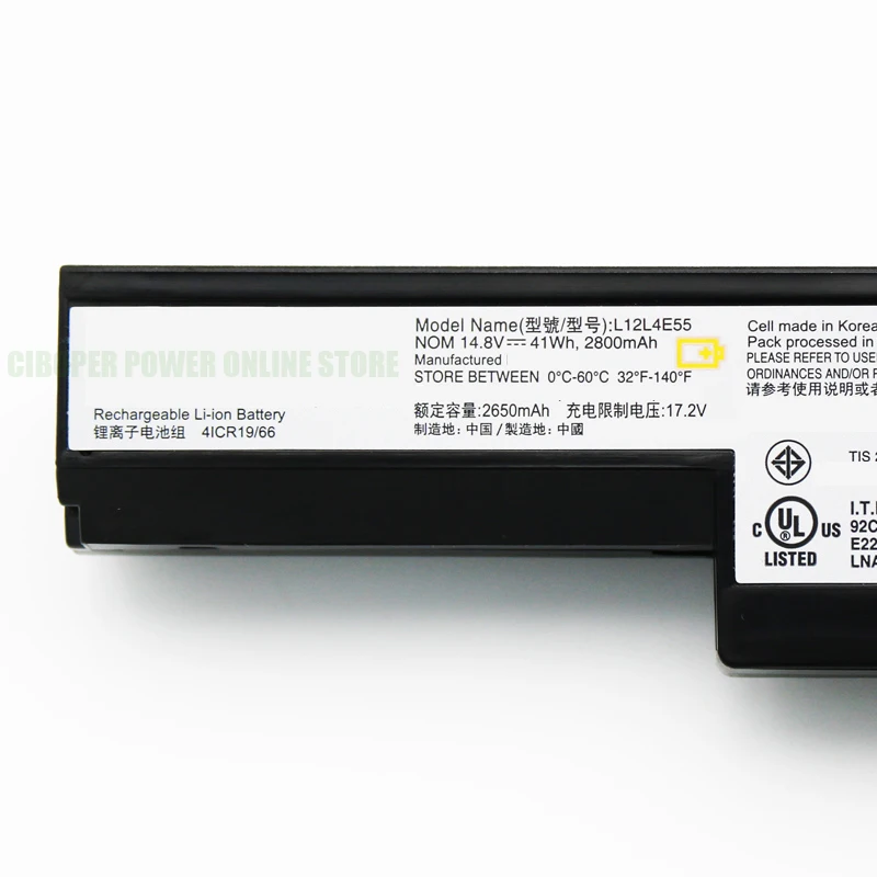 CP New Genuine Battery L12L4E55 14.8V/41WH For B40-30 B40-45 B40-70 B50-30 B50-45 B50-70 M4400 M4400A M4450 M4450A V4400 V4400A |