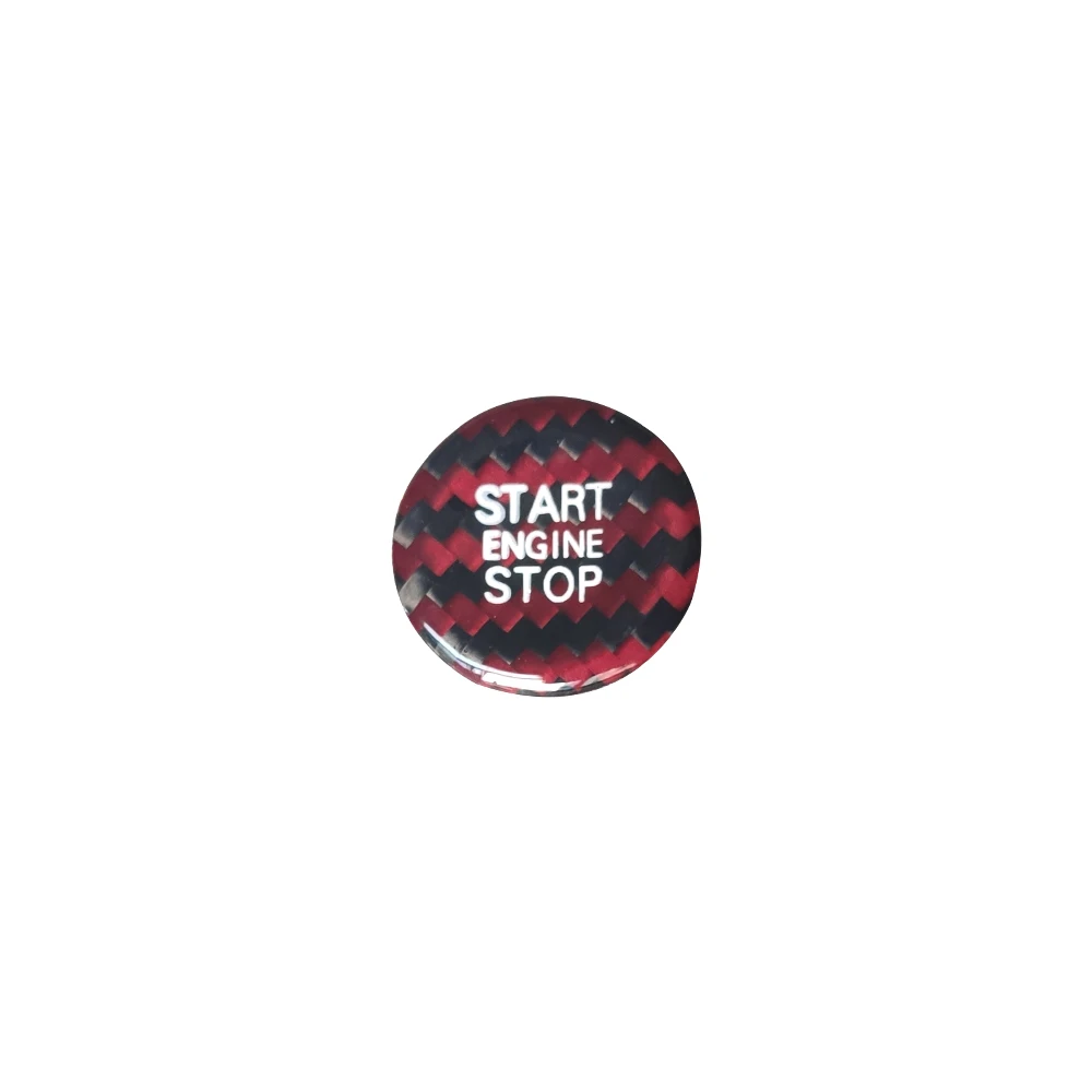 

Black&Red Carbon Fiber Car Engine Start Stop Button Sticker Cover Trim For Alfa Romeo Giulia Stelvio