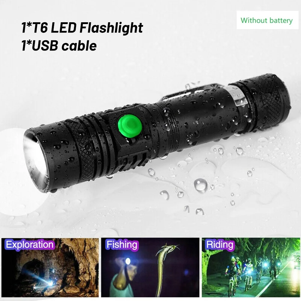 12*2.7*2.4cm Flashlight 3 Modes 50000LM Aluminum Alloy Camping Fishing