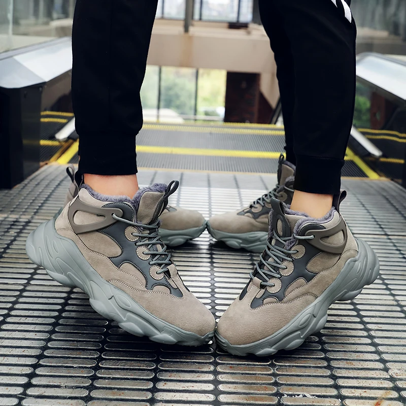Men's Sneakers Casual Plus Velvet Winter Warm Short Ankle women Boots Plush Man's High-top women Snow Shoes Обувь Мужская