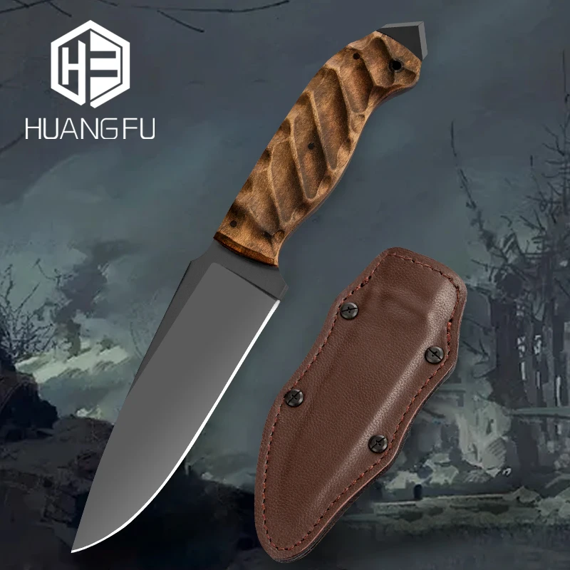 80CRV2 Steel Fixed Blade Military Knife Hunting Camping Survival Tactical Knife Hand Tool Indian Maple Handle