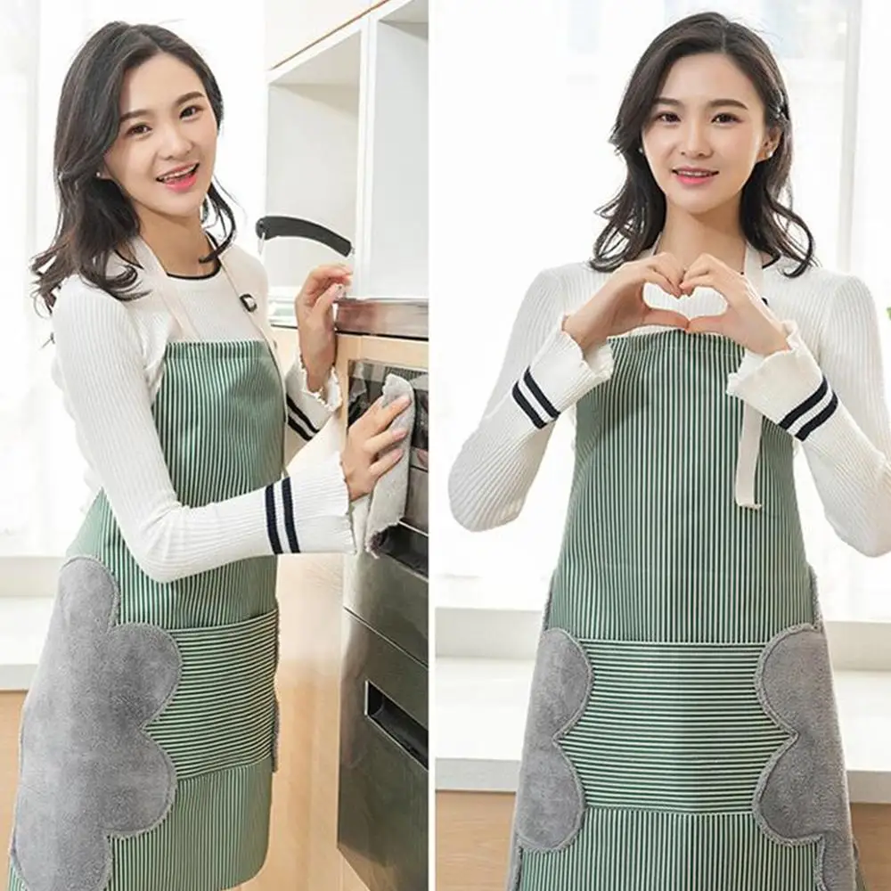 Горячая мода полосы печати Кухня Водонепроницаемый маслостойкий фартук с