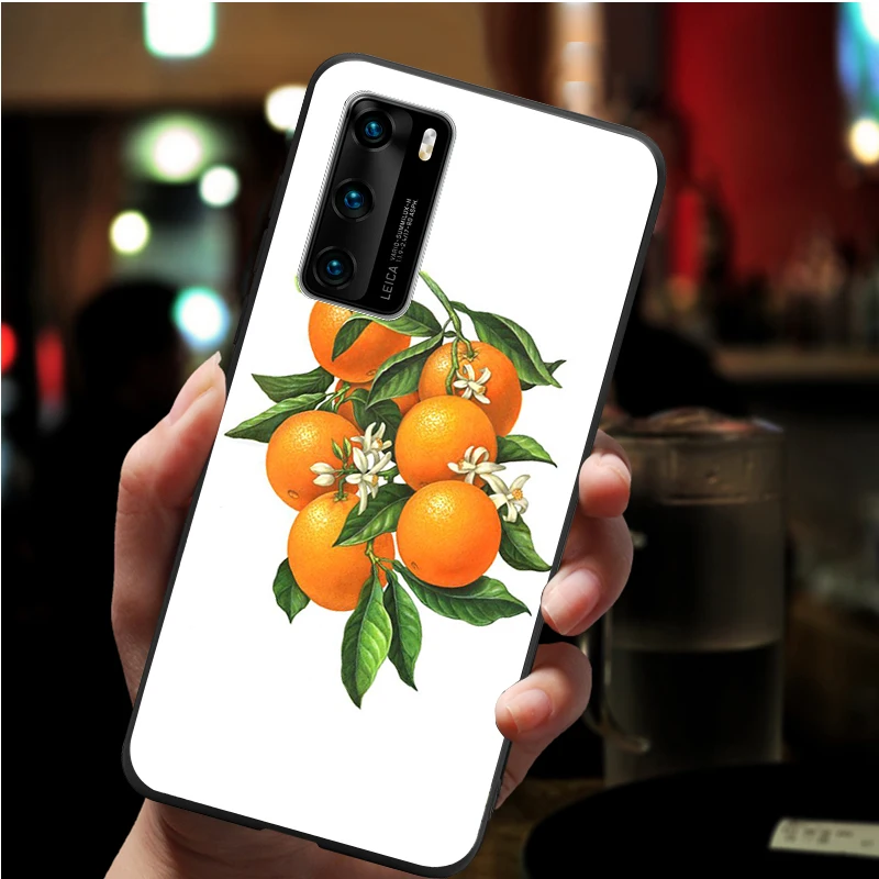 orange black soft Phone Case for huawei P40 P30 P20 P10 Pro lite P9 Lite nova 4E 6SE Psmart 2019 Y6 9 Prime | Мобильные телефоны и