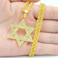 hip hop jewish star of david pendant necklace gold color religious menorah jewelry israel faith lamp hanukkah pendant gift