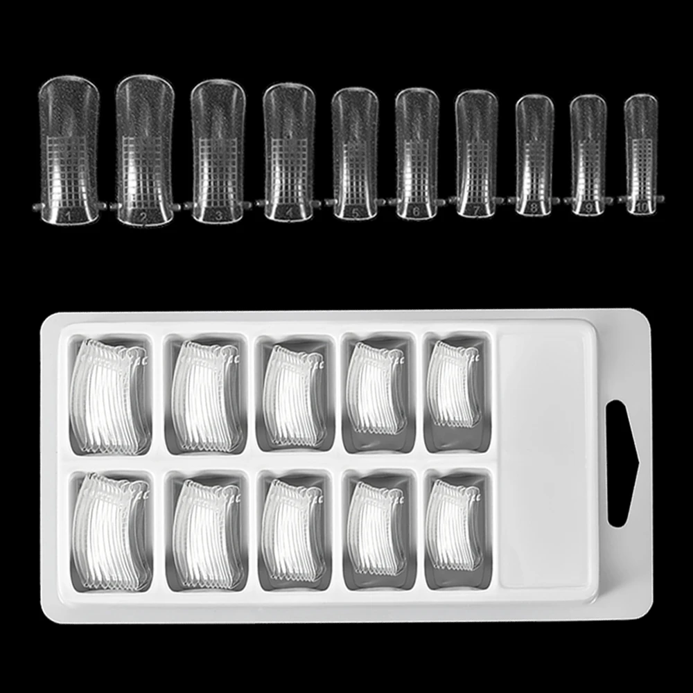 100pcs Nail Tips MIZHSE, 100 шт., для дизайна ногтей, быстрое строительство, полигелевая форма, для наращивания пальцев, УФ, для наращивания ногтей, наконечники, зажим, сделай сам, инструменты для маникюра - Цвет: 100pcs Nail Tips