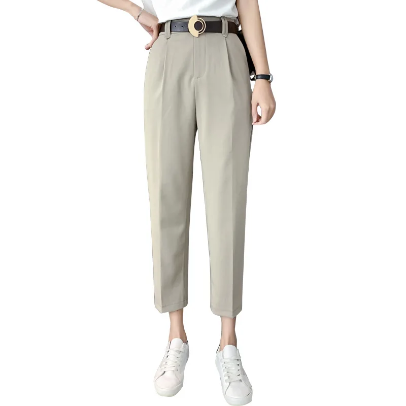 

Draping Baggy Pants Harem Pants Women Cropped Spring Formal Suit Pants Straight Drooping Cigarette Pants