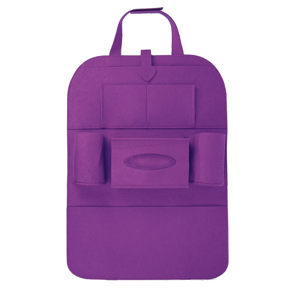PURPLE Чехлы 1 шт., сумки на заднюю часть автомобиля, сумка на заднее сиденье, многоцветная коробка для хранения, сумки для хранения автомобиля, 7 цветов, чехол на заднее сиденье, сумка SBCB02 - Цвет: PURPLE