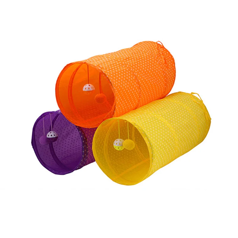 Забавная игрушка туннель для кошек Складные Игрушки туннели котят Обучающие