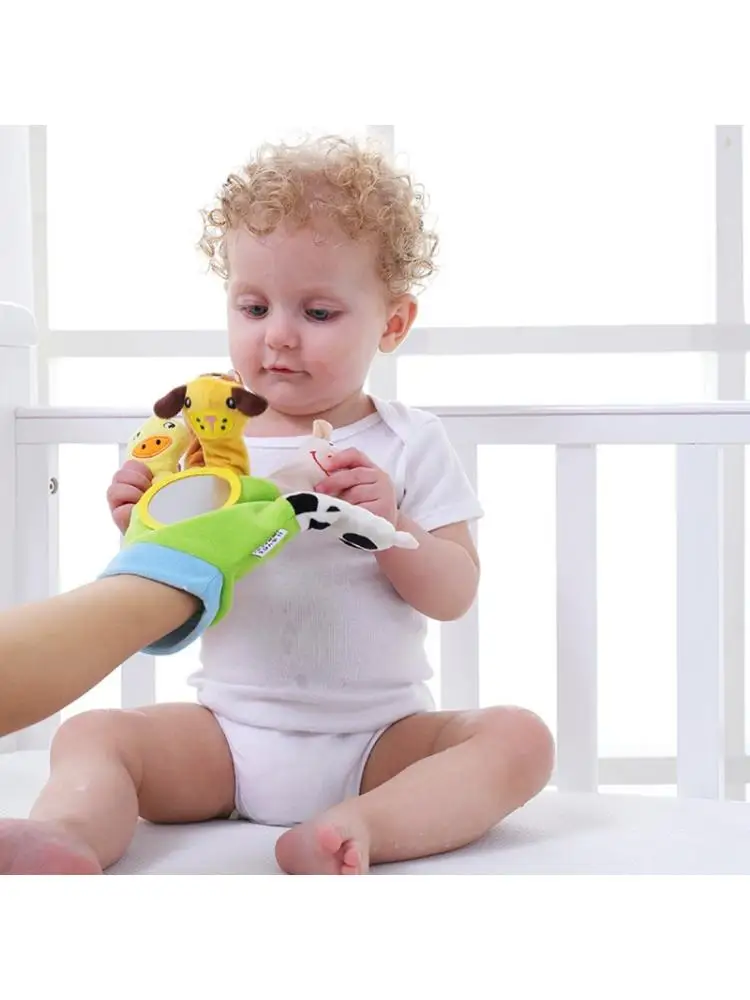

Toddler Baby Child Zoo Animal Hand Puppet Glove Finger Plush Toy Cartoon Dolls
