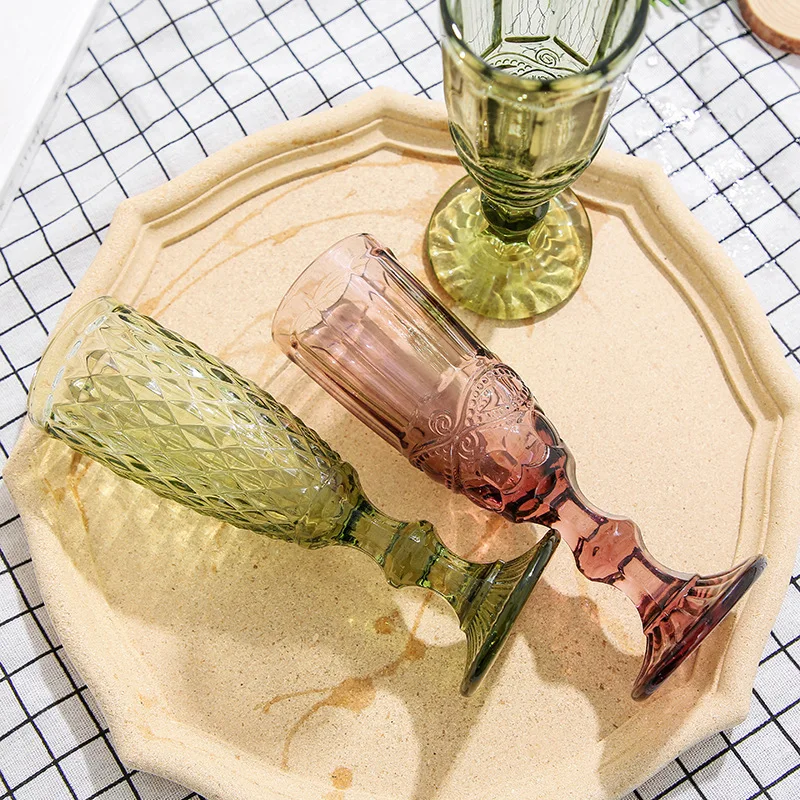 WHYOU 1 шт Разноцветные резные красные бокалы для вина чашки свадебной вечеринки