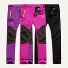 Женские зимние Походные штаны для лазания, походов в холодные дни, лыж, флисовые штаны большого размера d размера плюс, Водонепроницаемые Софтшелл, уличные штаны, теплые