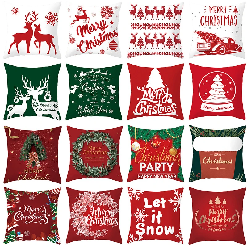

Christmas Cushion Cover Merry Christmas Decor For Home Santa Claus Christmas Ornament Xmas Gift Navidad 2021 Happy New Year 2022