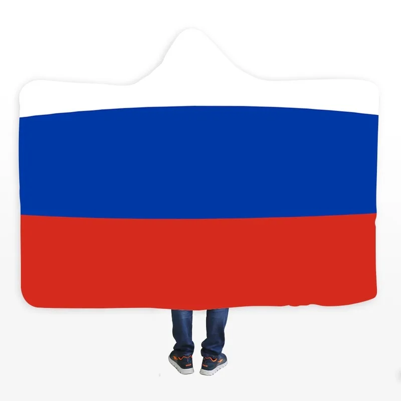 Одеяло с капюшоном для взрослых европейский и американский флаг накидка плотная