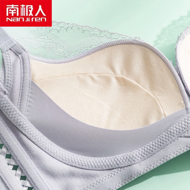 

NANJIREN Sexy Lingerie Women Underwear Set 100%Silk Wire Free Solid Color Seamless Push Up One-Piece Breathable Bra