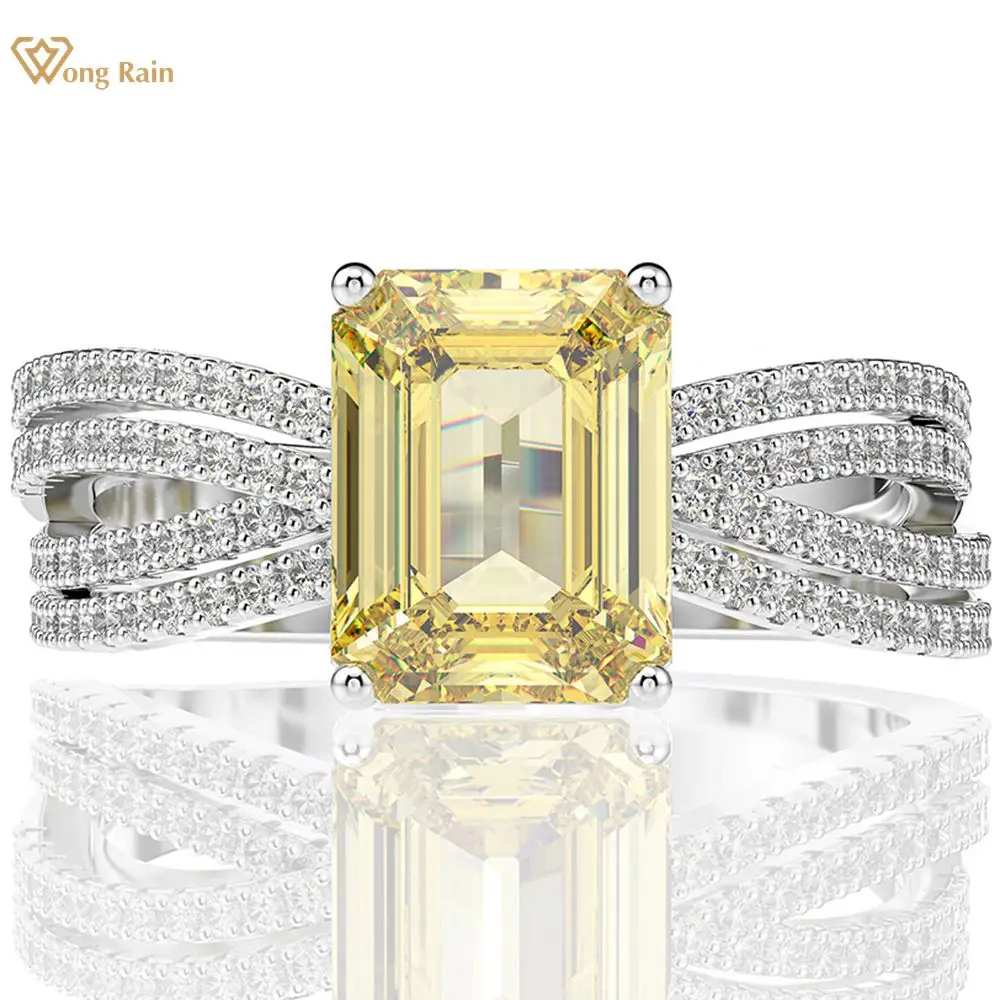 

Wong Rain Top Quality Luxury 100% 925 Sterling Silver Citrine Diamonds Gemstone Wedding Engagement Ring Fine Jewelry Wholesale