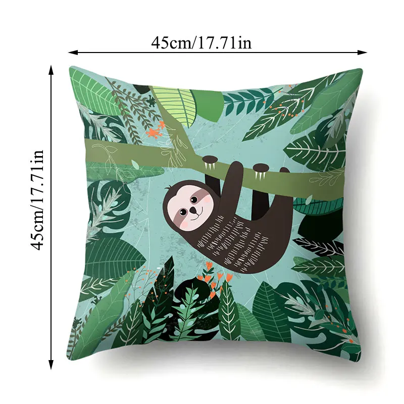 

Tropical Plants Pillow Case Polyester Decorative Pillowcases Green Leaves Throw Pillow Cover Square 45*45cm Poszewki Na Poduszki
