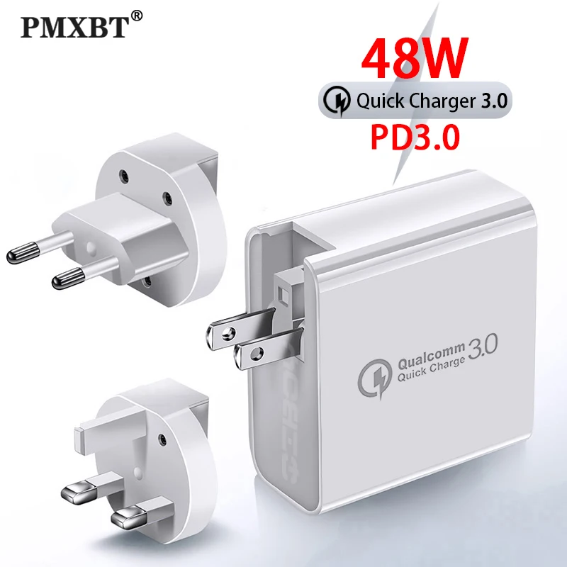 48W быстрое зарядное устройство QC 3 0 USB Type C PD для xiaomi iPhone 10 Samsung A50 4 зарядки порта Power