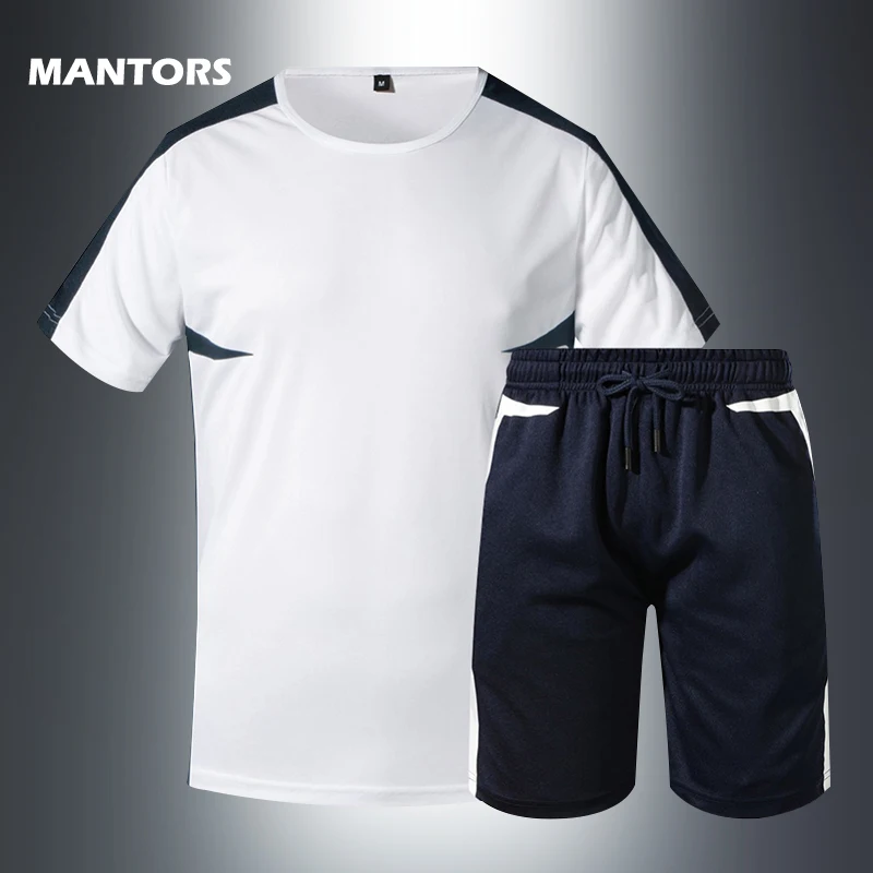 2019 летний мужской комплект Короткий Повседневный Спортивный костюм спортивная