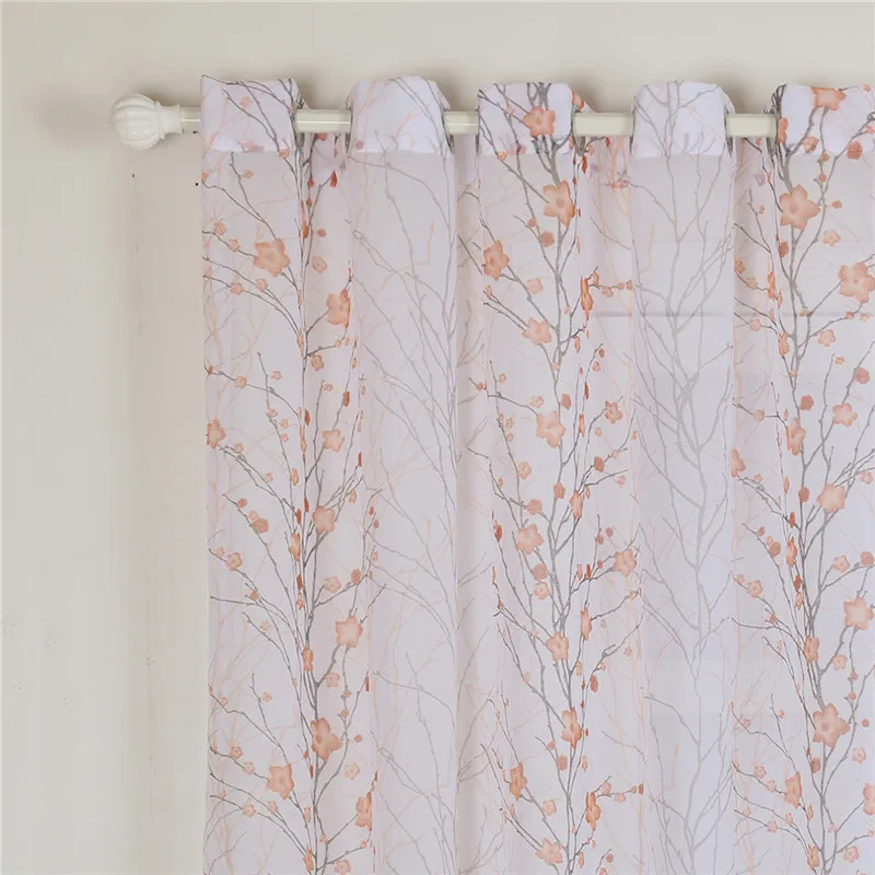 Тюлевые занавески с принтом сливы кухонные украшения оконная перегородка для