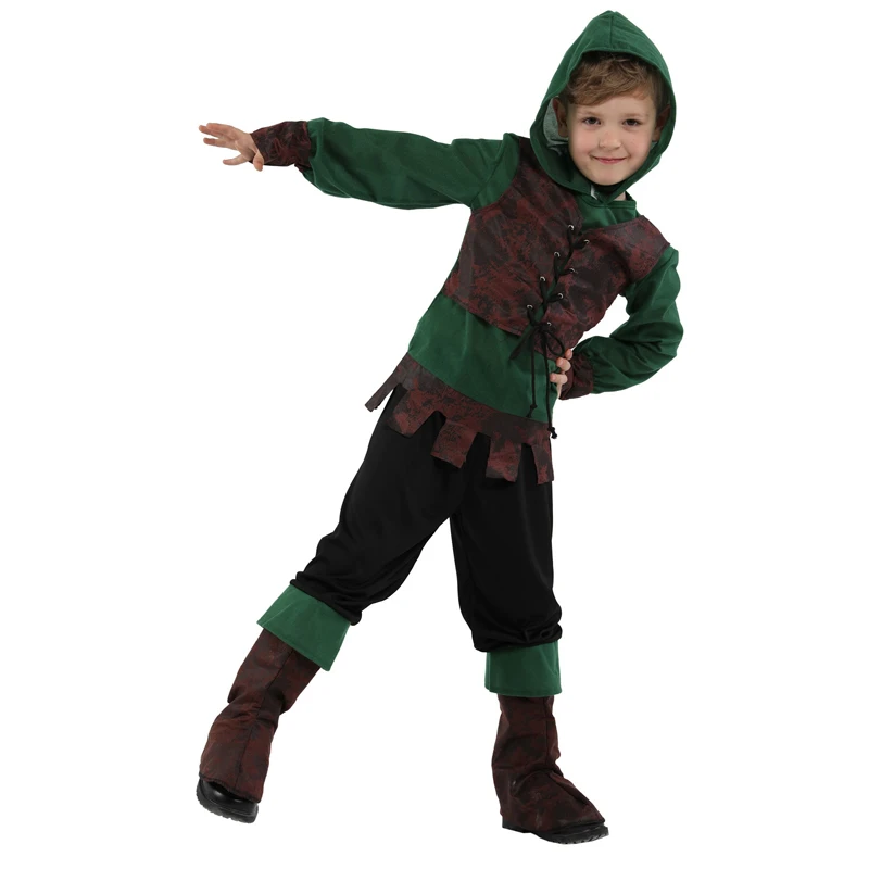 Пурим мальчик Охотник Робин Гуд Костюм Хэллоуин шеруд лес герой сценическое шоу