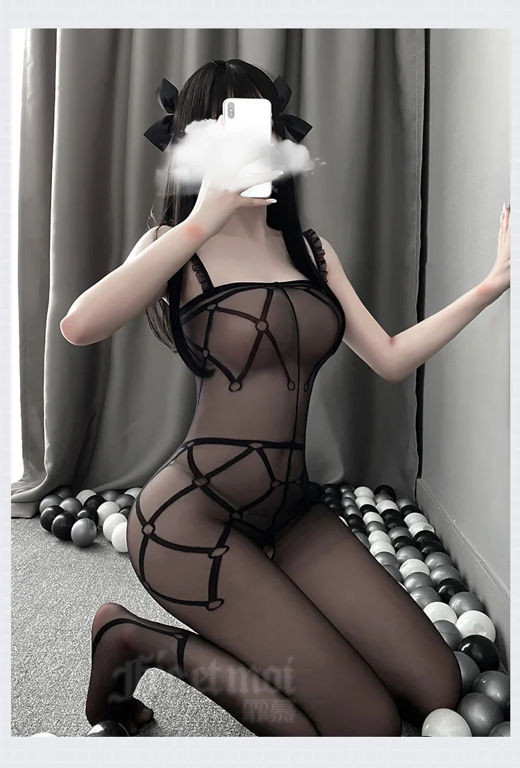 

Sexy Lingerie Body Stocking Women Striped Print Perspective Open Crotch One-Piece Stockings Female Silk Velvet Sexy Underwear