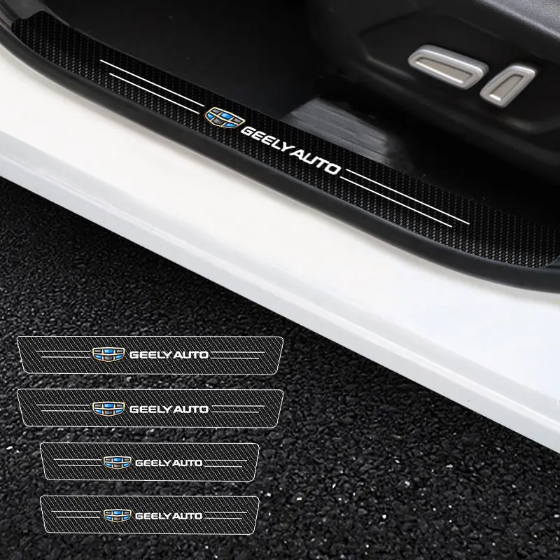 Накладка на порог двери автомобиля защитные наклейки из углеродного волокна для