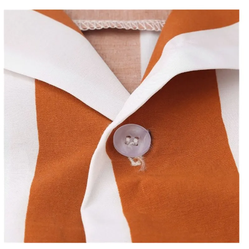 Мужские летние модные полосатые рубашки повседневные с коротким рукавом мужские