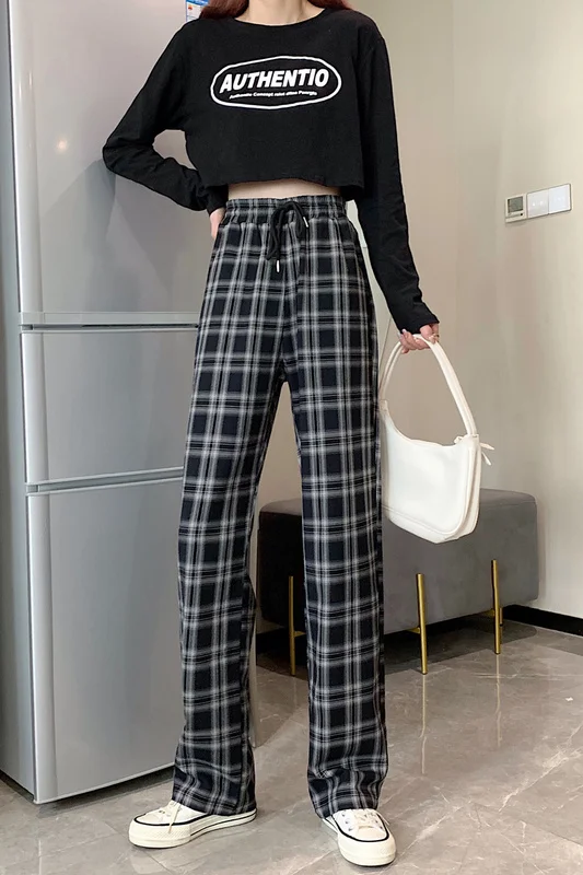 

Real Shot Cost-Effective Plaid Pants Women's Pants 2021 New