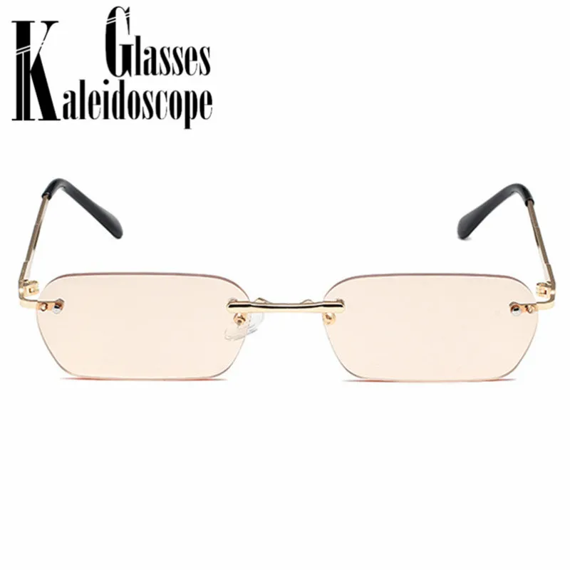 Солнцезащитные очки без оправы UV400 для мужчин и женщин прямоугольной формы