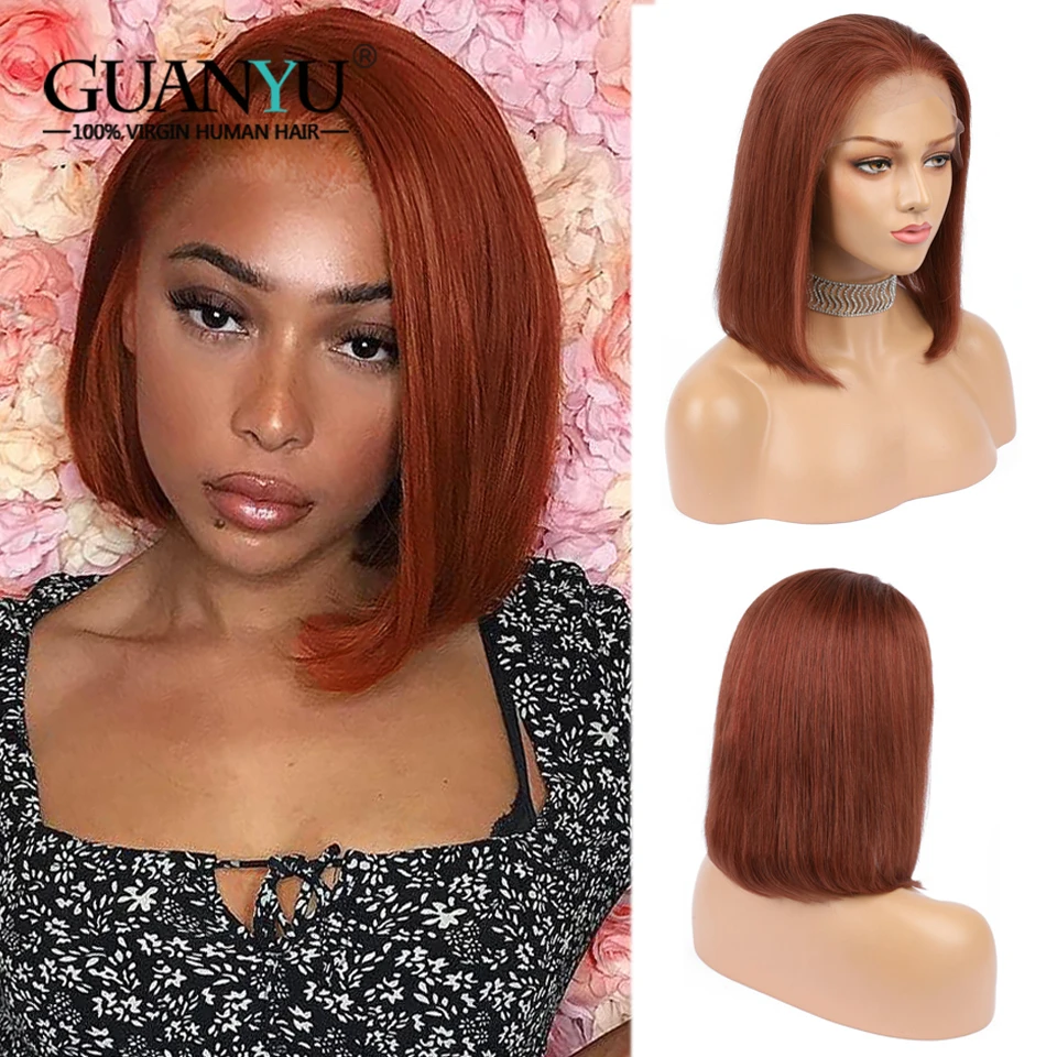Парики из оранжевого имбиря парик натуральных волос индийские волосы Remy цвет