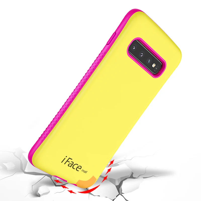 Защитный противоударный чехол iFace Mall для Samsung S10 + Plus Жесткий Чехол G975F G973F Macaroon