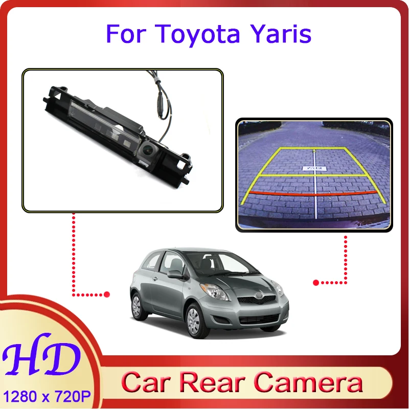 

Автомобильная камера заднего вида «рыбий глаз» для Toyota Yaris XP90 2005 ~ 2012, HD камера заднего вида с функцией ночного видения, 720P