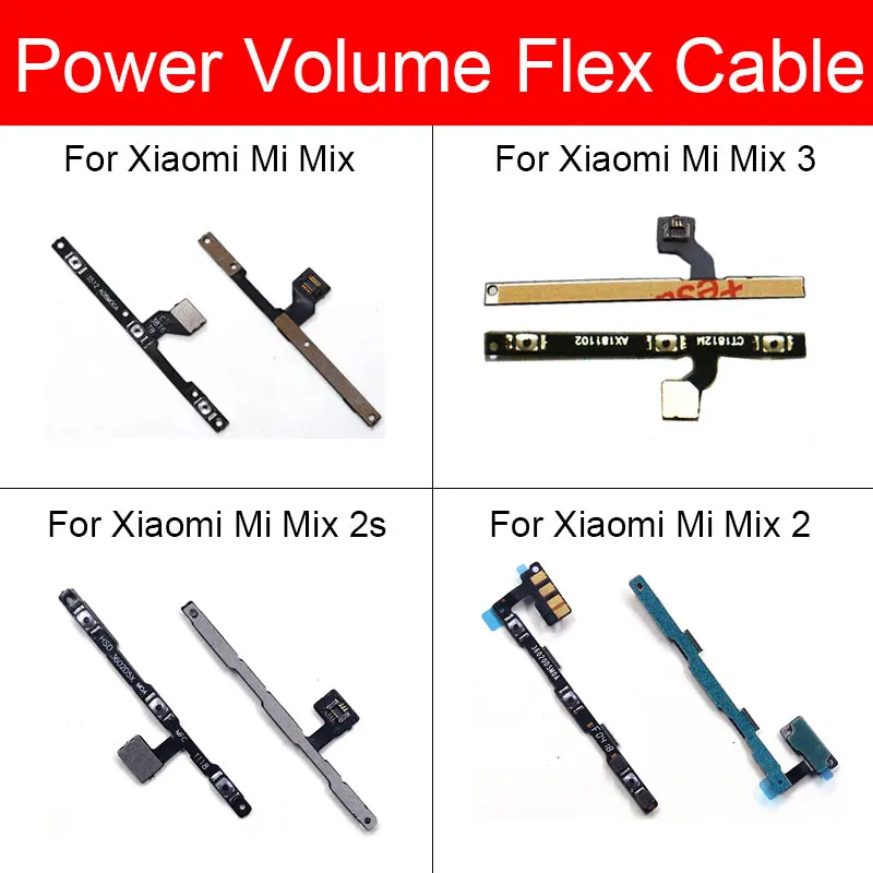 Гибкий кабель кнопки питания и громкости для Xiaomi Mi Mix 2 2s 3 Mix2 Mix2S Mix3 боковой