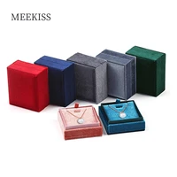 new product square shape velvet jewelry box earring pendant box display holder with detachable lid ring box holder for wedding