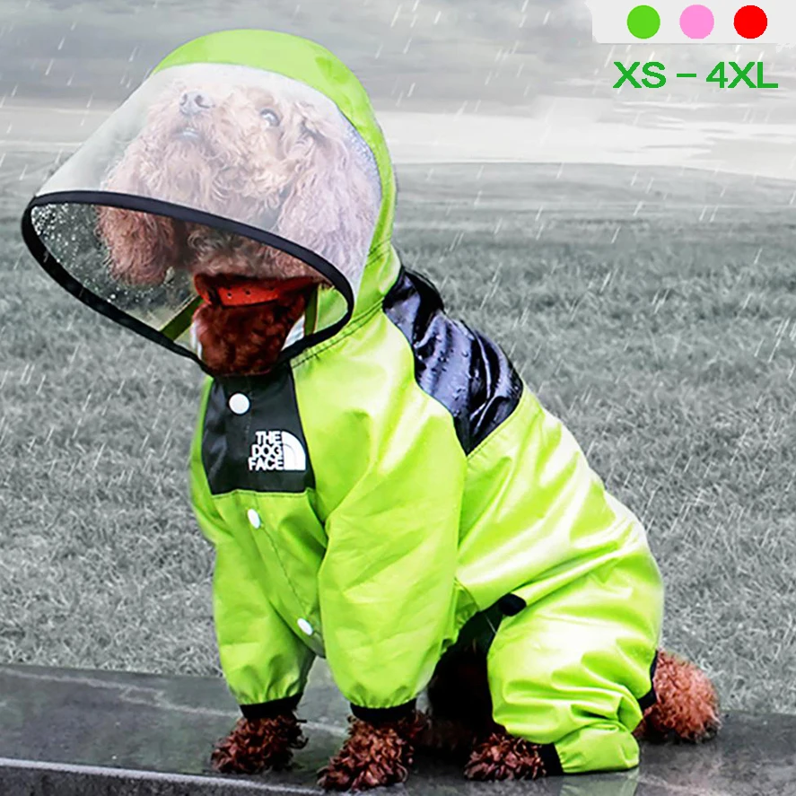 

Pet Dog Raincoat The Dog Face Pet Clothes Jumpsuit Waterproof Dog Jacket Dogs Water Resistant Clothes for Dogs Pet Coat