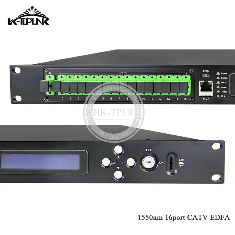 1U 16 порт * 17 дБм CATV EDFA без WDM 1550 нм SC/APC SC/UPC высокомощный волоконно-оптический