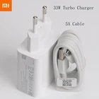 Зарядное устройство 33 Вт для xiaomi с европейской турбозарядкой, оригинальный кабель type-C для Xiaomi redmi note 9 pro, POCO X3, NFC, Mi 10, 9, 9t pro, note 10, 10X LITE