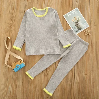 Children's Pajamas Suits For Kids Boys Girls Autumn Winter Ribbed Sleepwear Kids Pajama Set Boys Girls Clothing Sets 1-5 Years 1